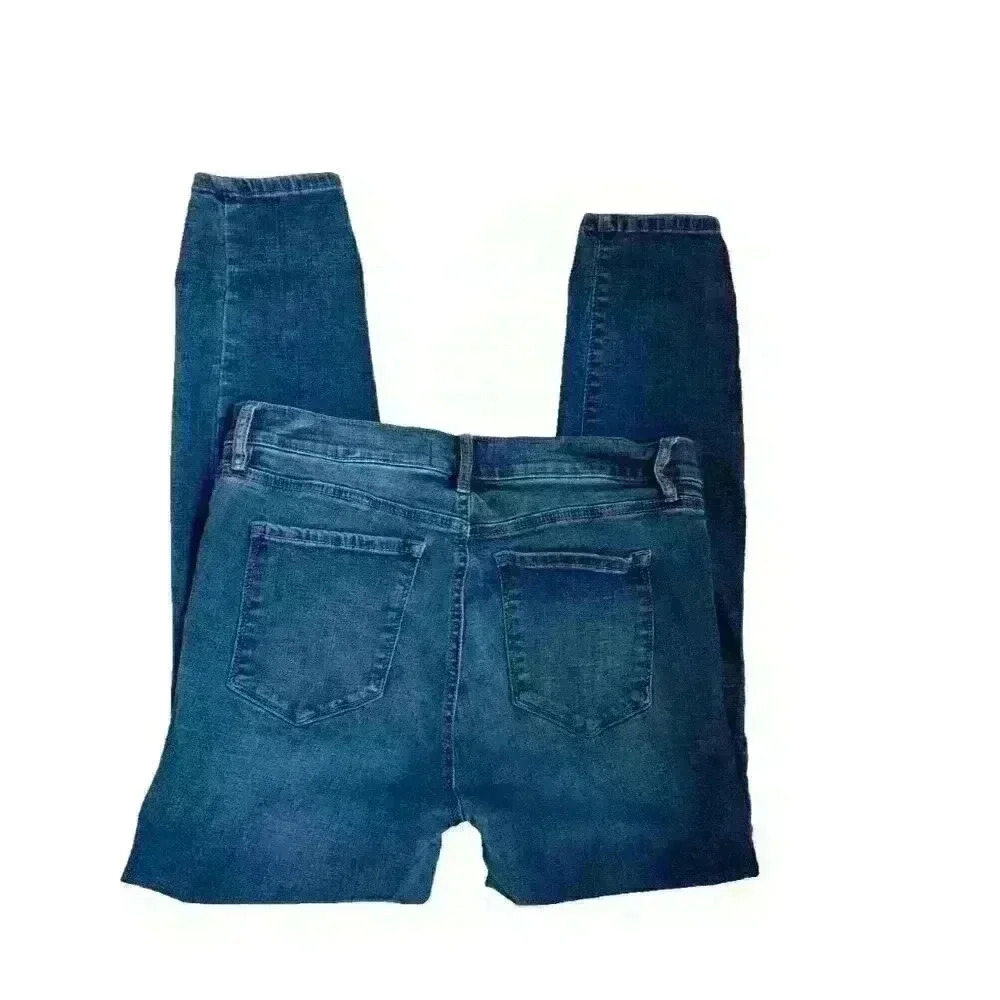 Ann Taylor Loft Curvy Skinny Ankle Womens Blue Casual Denim Jeans 30/10